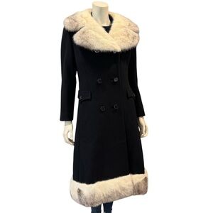 Vintage Fur Trimmed Wool Princess Coat